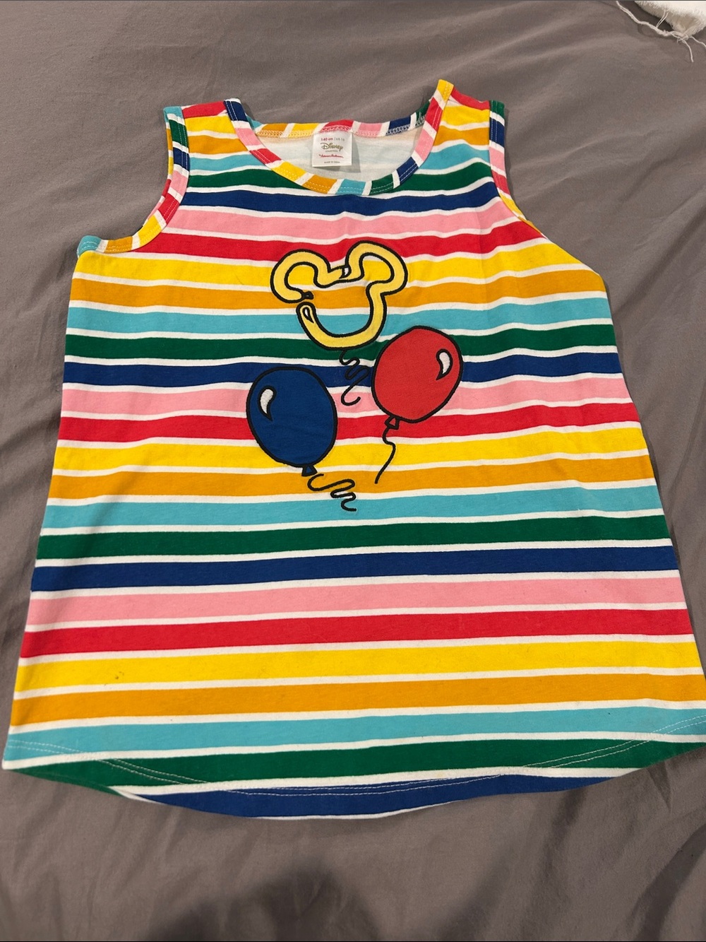 Hanna Andersson Disney Rainbow Stripe Balloon Tank Top - Kids NWOT
